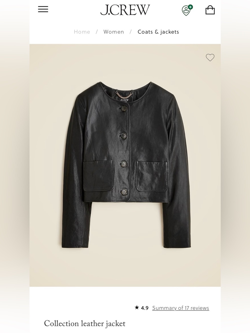 J.Crew Collection Leather Jacket